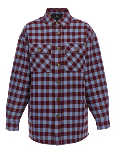 Etro Check Overshirt In Multicolor