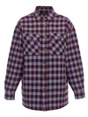 Etro Red And Light Blue Overshirt With Check Motif In Cotton Woman