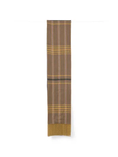 Etro Check Paisley-print Scarf In Brown