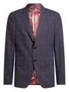 Etro Check-pattern Wool Suit In Purple