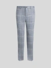 Etro Tailored Checked Trousers In Light Blue