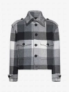 Etro Plaid-check Button-up Wool Blend Jacket In Grey
