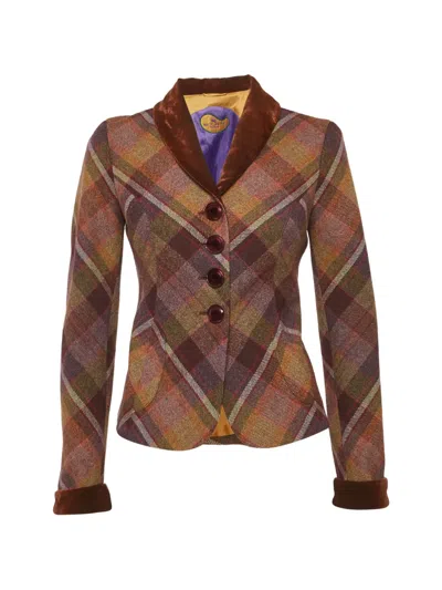 Pre-owned Etro Checked Blazer In Brown