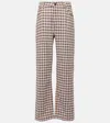 Etro Checked Cotton-blend Tweed Wide-leg Pants In Check Red