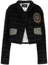 Etro Wool Blend Cropped Jacket In Black