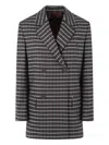 Etro Checkered Jacket With Notched Lapels And Pockets In Gray