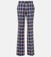 Etro Weite High-rise-hose Aus Wolle In Blau