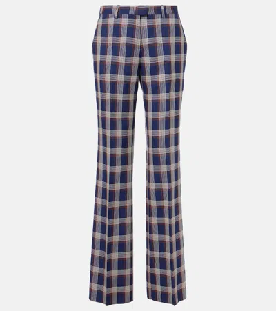 Etro Weite High-rise-hose Aus Wolle In Blau