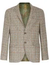 Etro Checked Houndstooth Blazer In Brown
