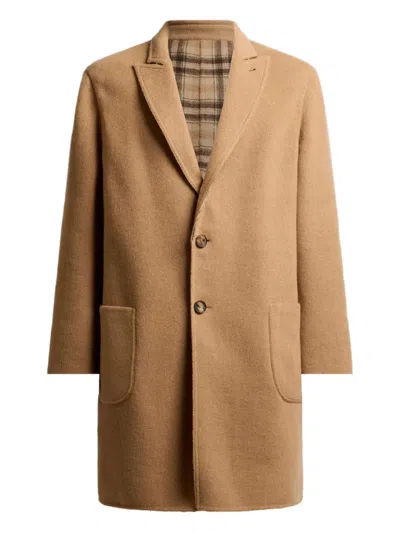 Etro Checked-pattern Reversible Coat In Animal Print