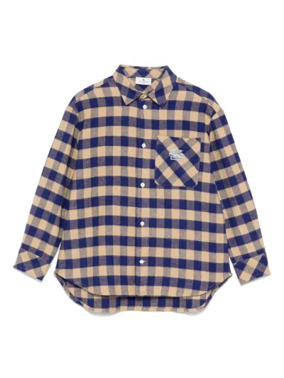 Etro Kids' Checked Shirt In Blue