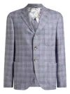 Etro Checked Single-breasted Blazer In Blue