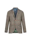 Etro Blazer In Beige Linen And Cotton Blend Men In Multicolour