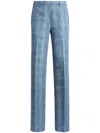 Etro Hose Aus Einem Geflammten Leinenmischgewebe