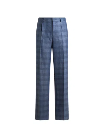 Etro Checked Trousers In Multi