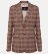 Etro Checked Wool-blend Blazer In Multicolor