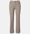 Etro Checked Wool-blend Flared Pants In Brown