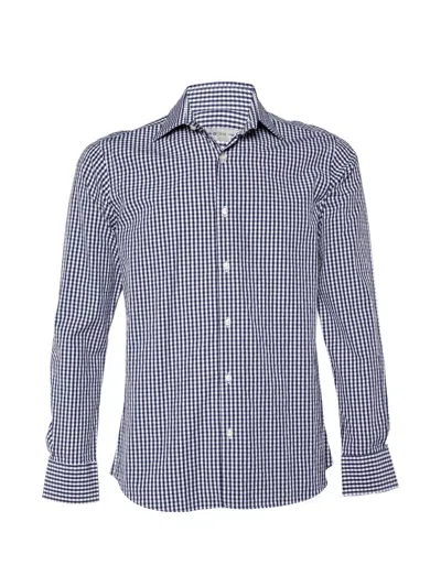 Pre-owned Etro Checked-pattern Cotton Shirt In Blue