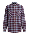 Etro Red And Light Blue Overshirt With Check Motif In Cotton Woman In Gray