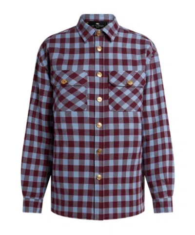 ETRO ETRO CHECKERBOARD JACQUARD CURVED HEM SHIRT