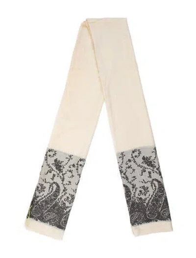 Pre-owned Etro Checkered Print Cashmere Scarf In Neutral