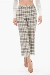 ETRO CROPPED FIT TWEED PANTS WITH FRINGED BOTTOM