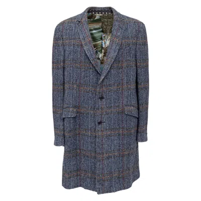Pre-owned Etro Checkered Wool Coat - '20s In Black
