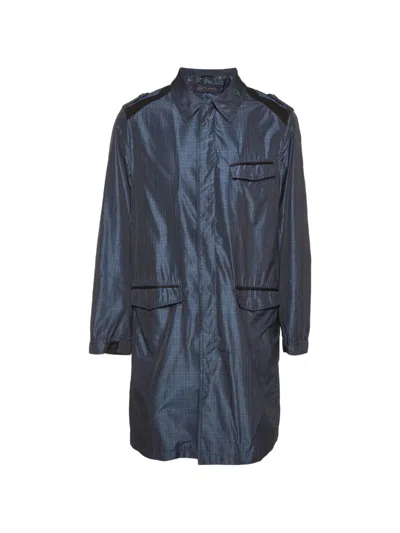 Pre-owned Etro Check-pattern Coat In Blue