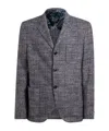 Etro Check-pattern Notched-lapel Blazer In Gray