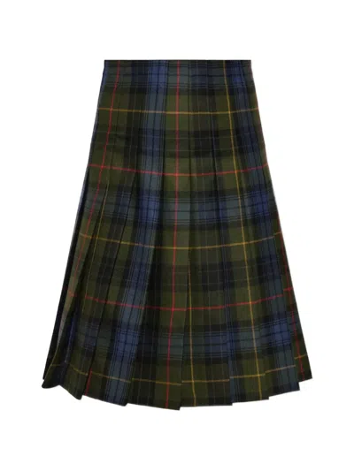 Etro Check-pattern Pleated Skirt In Brown