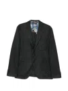 Etro Check-pattern Single-breasted Blazer In Gray