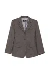 Etro Check-pattern Single-breasted Jacket In Gray