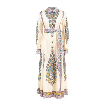 ETRO ETRO CHEMISIER DRESS IN COTTON PRINTED IVORY