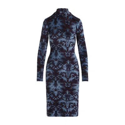 Etro Chenille Jacquard Sheath Dress In Black