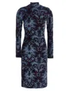 Etro All-over Pattern High-neck Midi Dress In Multi