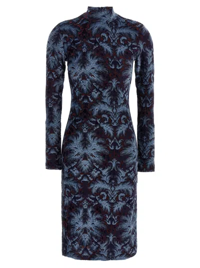 Etro Chenille Jacquard Sheath Dress In Black