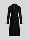 Etro , Chenille Jacquard Coat With Belt, Woman, Black, Size 42 In Black