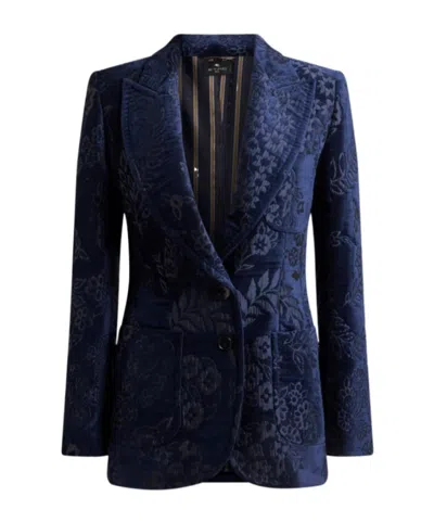 Etro Chenille Jacquard Jacket In Black