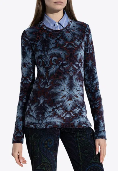 ETRO CHENILLE JACQUARD LONG-SLEEVED T-SHIRT