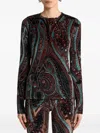 Etro Jacquard Chenille Sweater With Paisley Pattern In Brown