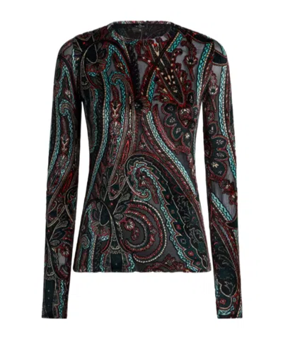 Etro Chenille Jacquard Sweater With Paisley Motif In Multi