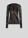 Etro Jacquard Chenille Sweater With Paisley Pattern In Brown