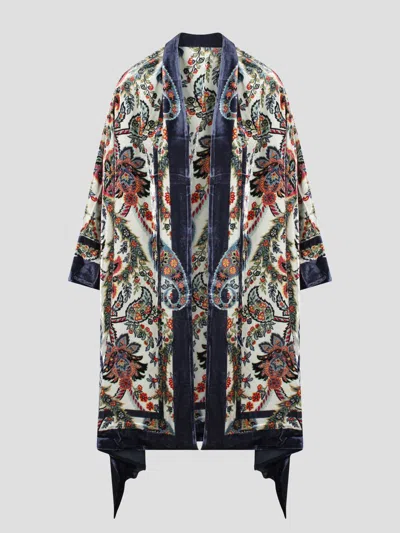 Etro Chenille Kimono Jacket In White
