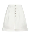 Etro High-waisted Tailored Shorts With Button-up Front In White
