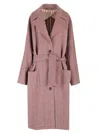 Etro Chevron Wool Coat Coats Bordeaux