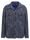 Etro Chevron Herringbone Wool Jacket Pockets In Black