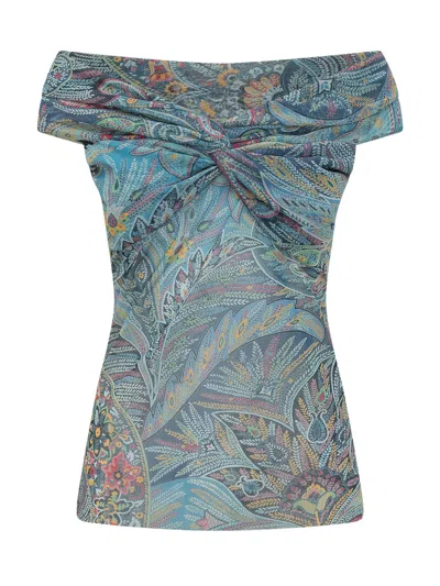 Etro Chic Dritto E Nodo Top In Multi
