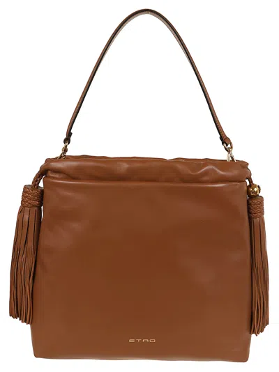 Etro Chic Handbag With Artisan Details In Brown