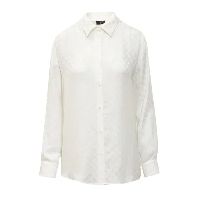 Etro Chic Silk Blend Long Sleeve Shirt For Women In Multi