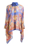 Etro Chiffon Cape Shirt In Multi